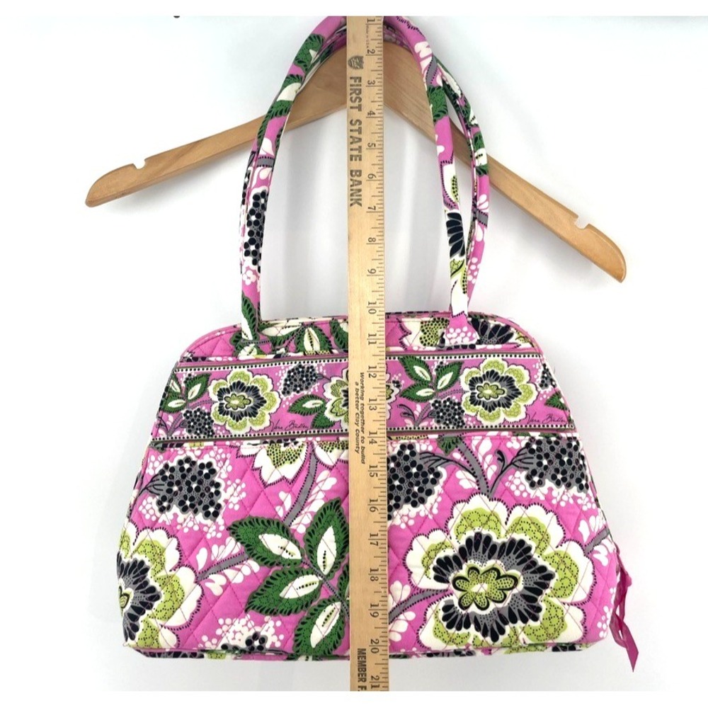 Vera Bradley Priscilla Pink Floral Bowler Bag Shoulder Bag Handbag Travel Tote - Picture 4 of 14
